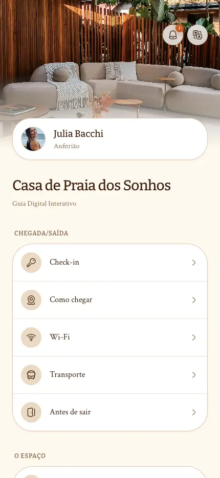 Guia digital no celular